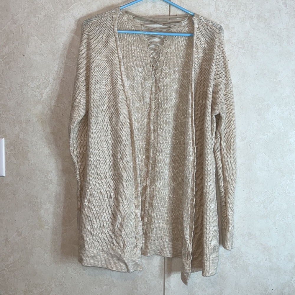 Maurices Cream Cardigan with back detail